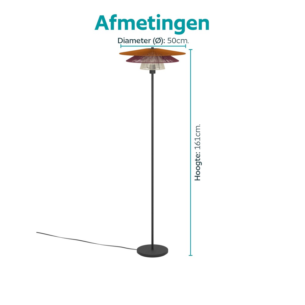 Draadlamp Pignona vloer gekleurd Eglo 9008606391189