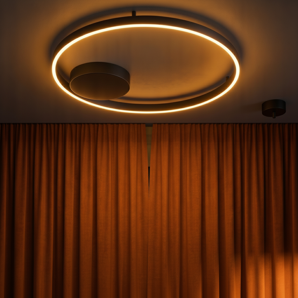 Plafondlamp Hedra rond Ø 60cm zwart
