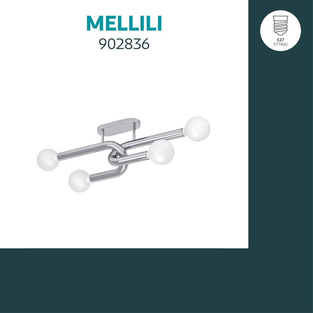 Design plafondlamp Mellili chroom Eglo 9008606406678