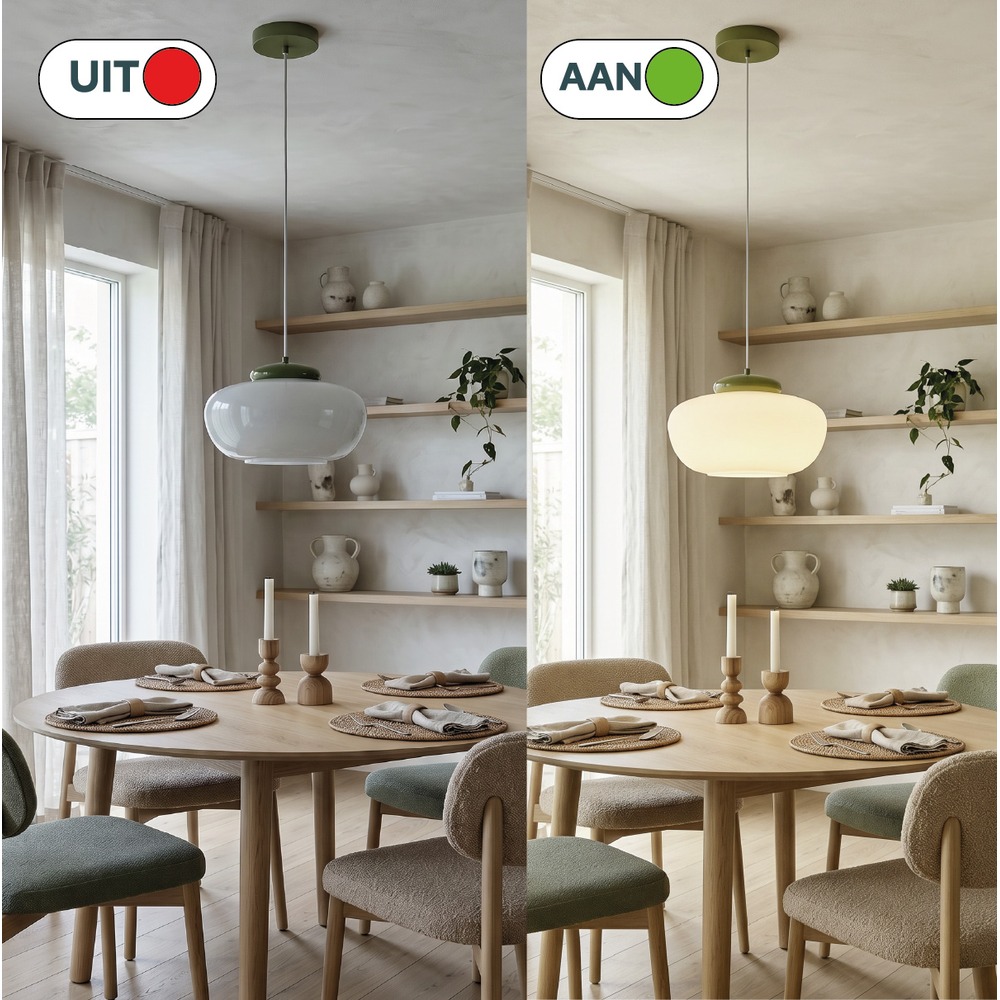 Design hanglamp Berardelli wit met groen Ø 30cm Eglo 9008606404957