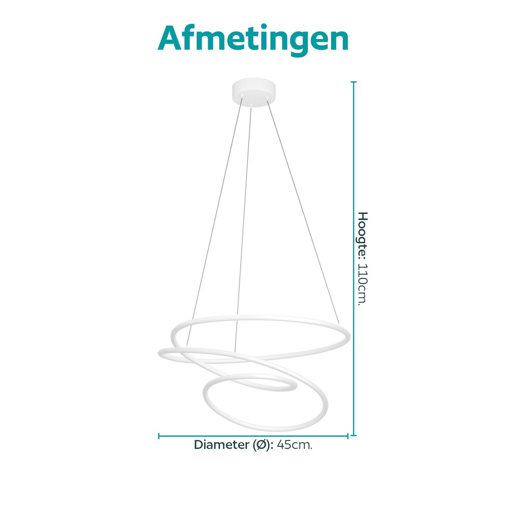 Moderne hanglamp Racale Ø 58cm wit Eglo 9008606391417