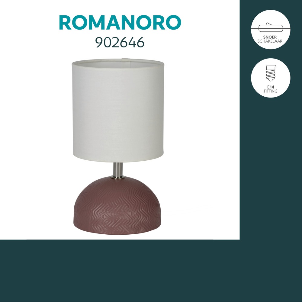 Tafellamp Romanoro roze Eglo 9008606399789
