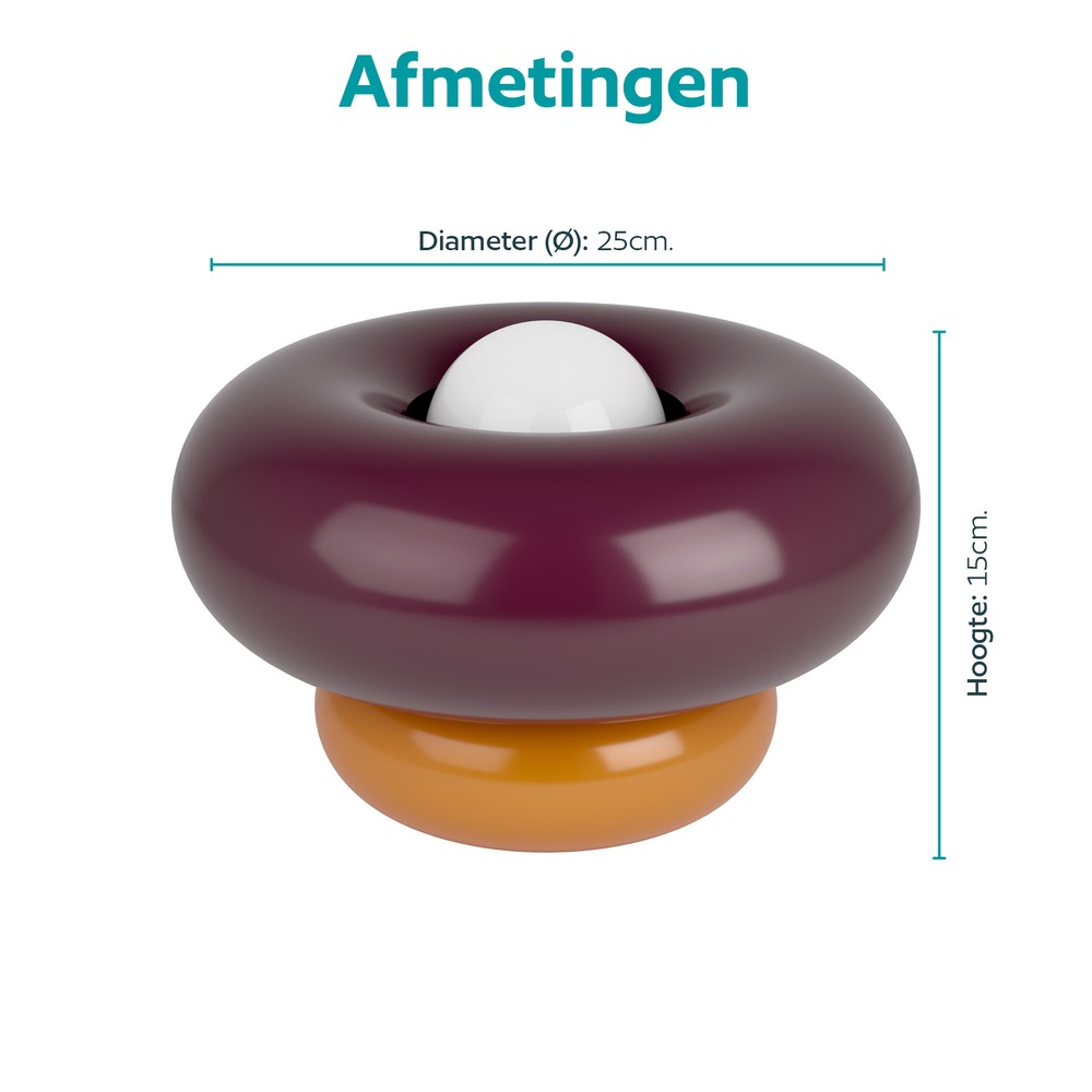 Design tafellamp Torchiarolo oranje met bordeaux rood Eglo 9008606405541