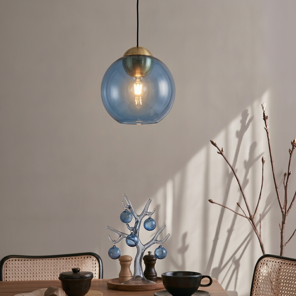 Design hanglamp Midori blauw glas
