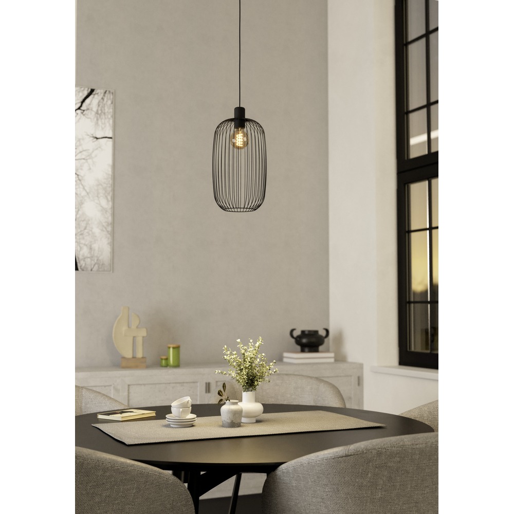 Draad hanglamp Lodods zwart Ø 22cm Eglo 9008606390274