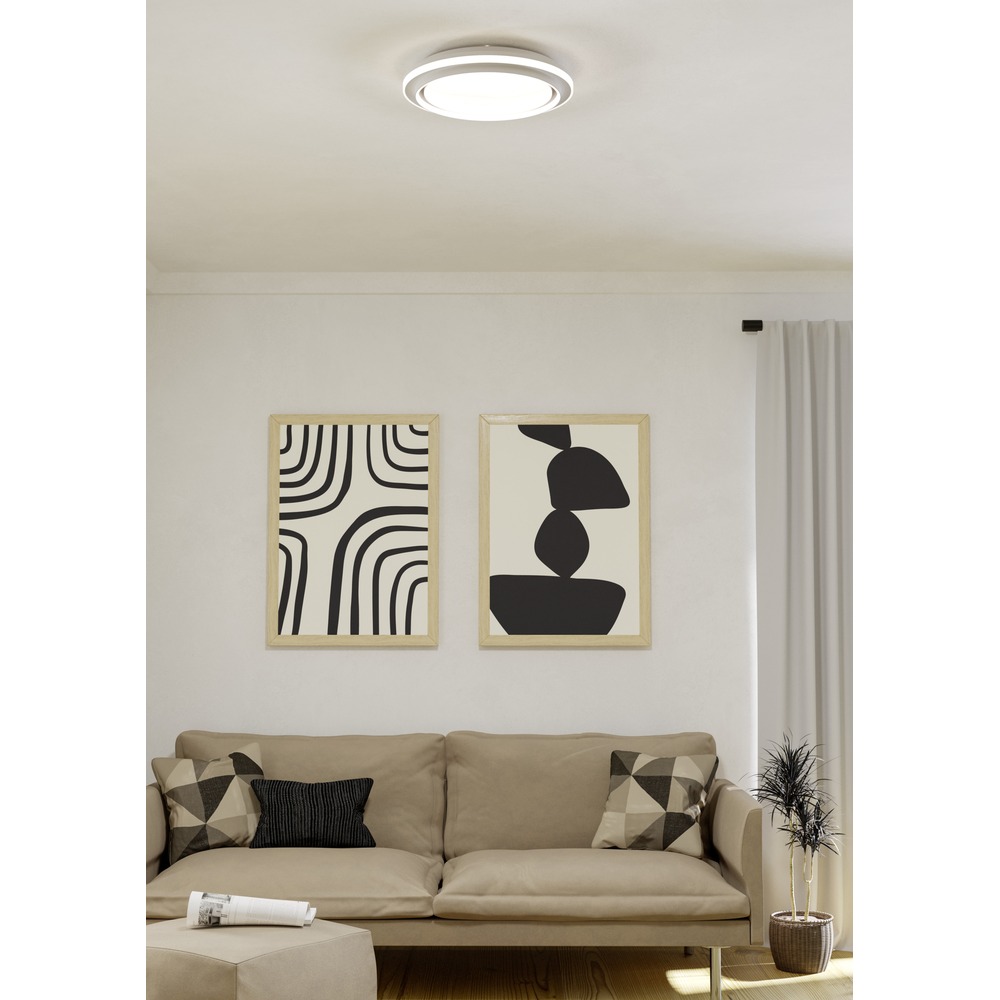 Witte plafonniere Semovigo Ø 50cm Eglo 9008606391844
