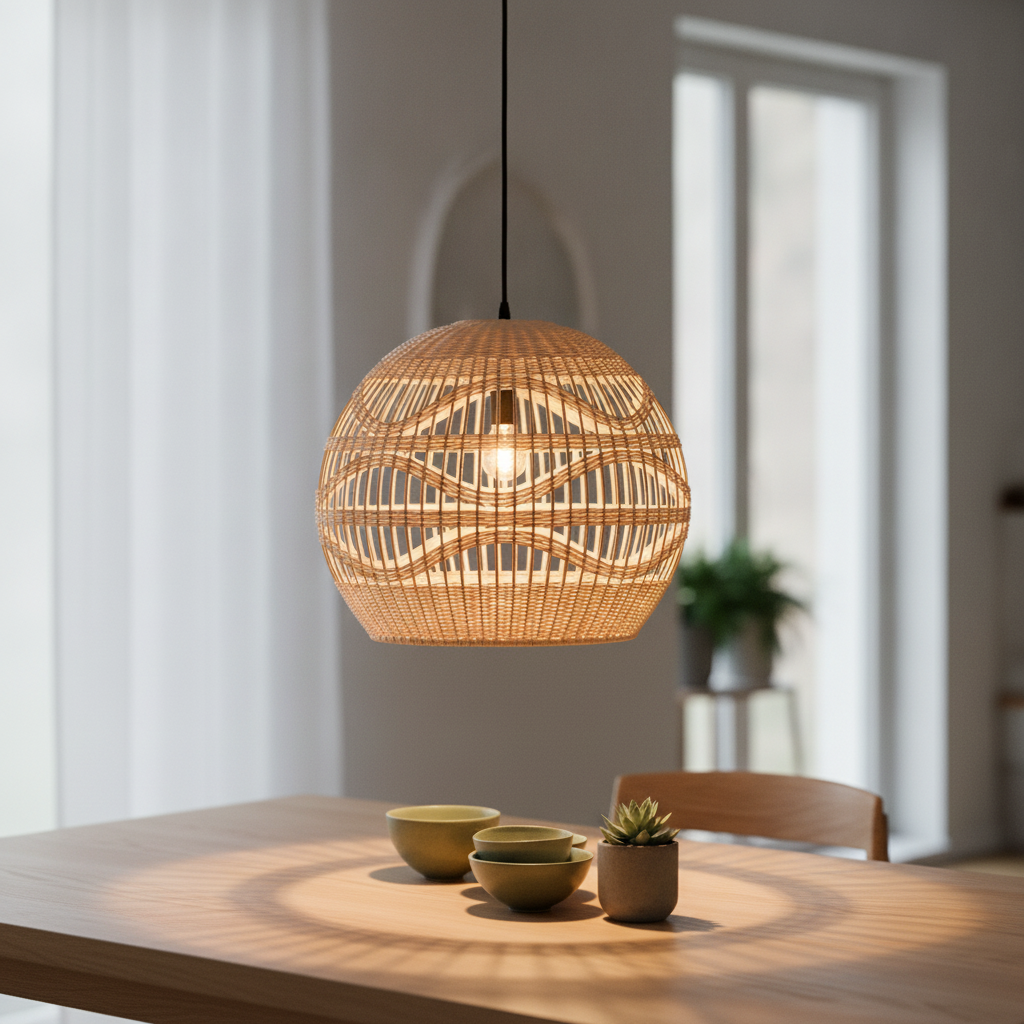 Lyora Rotan Hanglamp Marlo Ø 48, 5cm Bol - 9586502