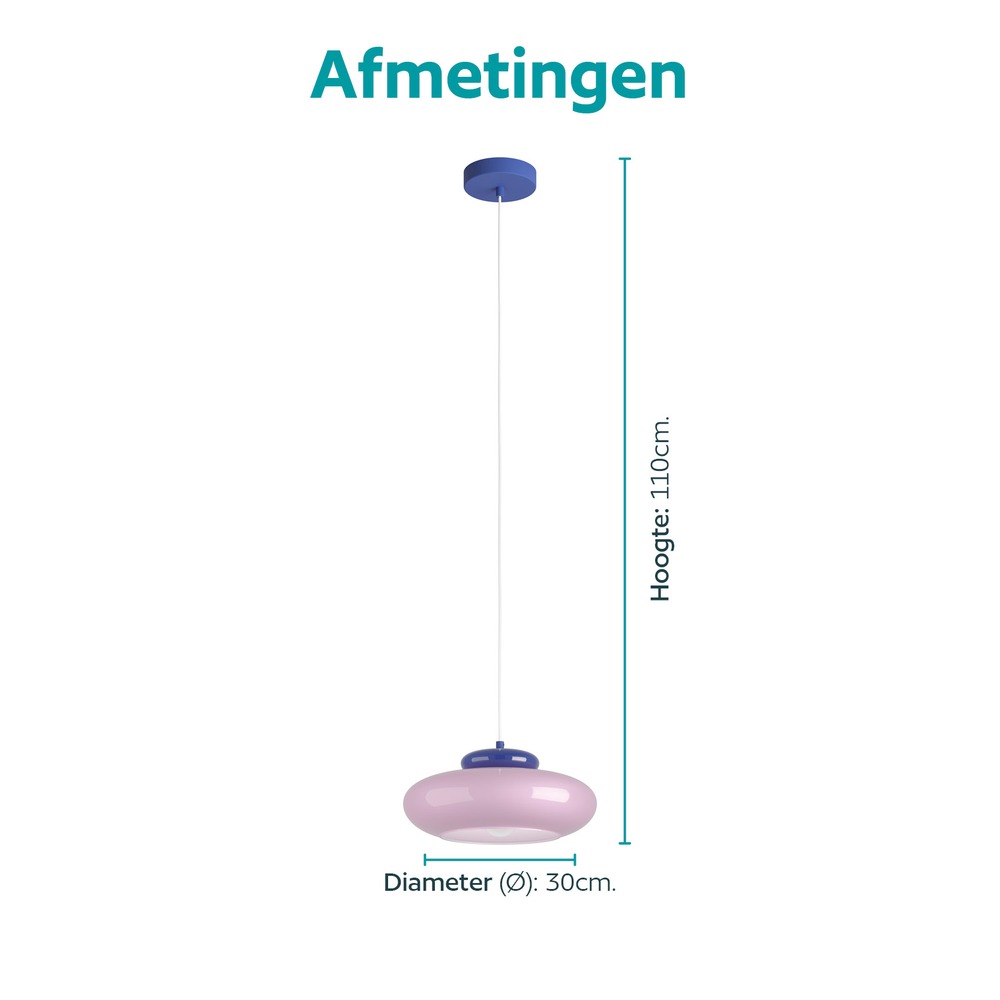 Design hanglamp Berardelli roze met blauw Ø 32cm Eglo 9008606405015