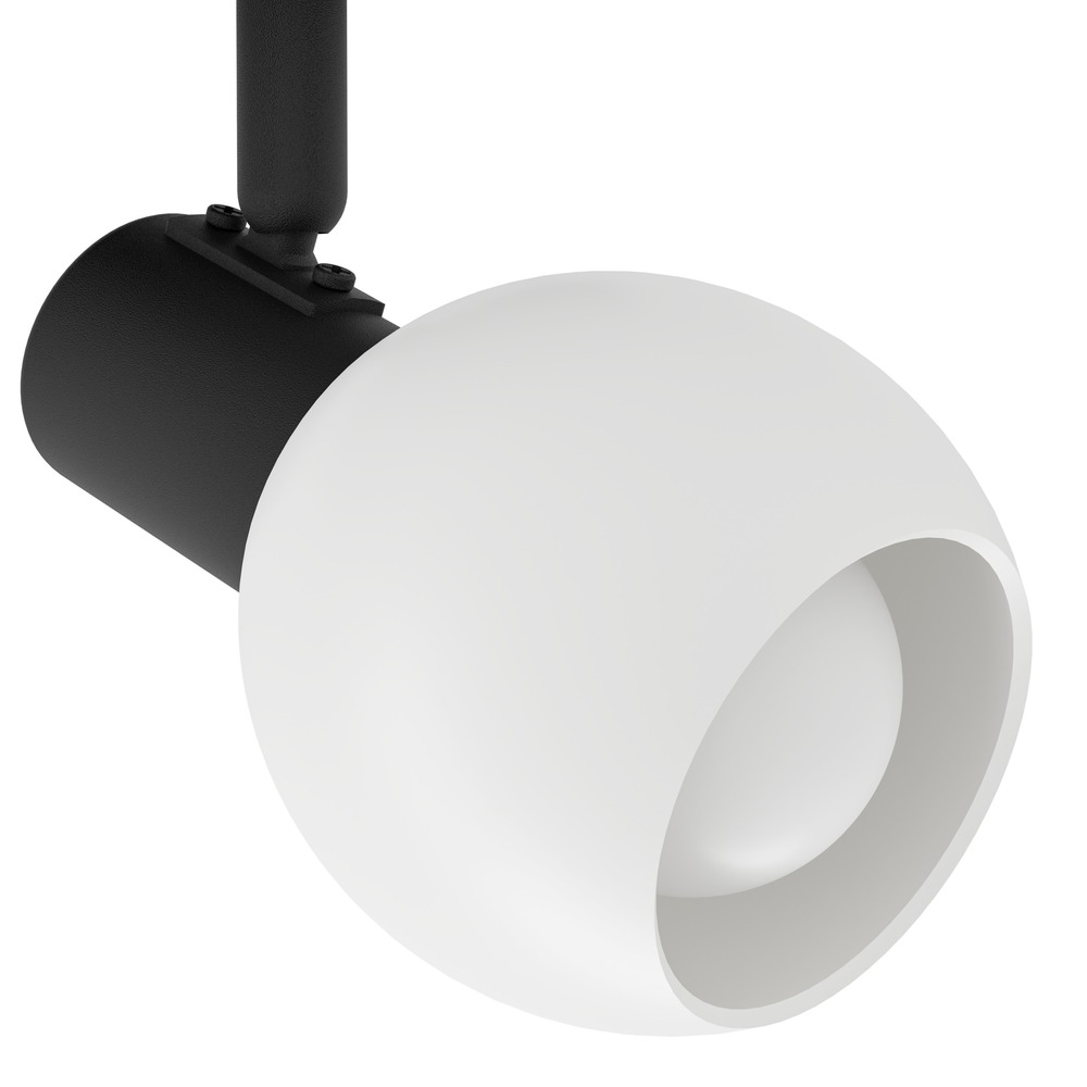 Plafondlamp Castellazo 2-lichts zwart met wit glas Eglo 9008606392131