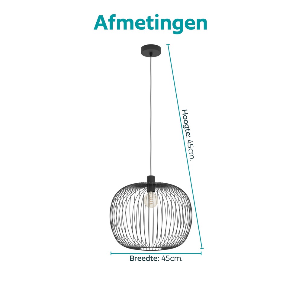 Draad hanglamp Lodods zwart Ø 45cm Eglo 9008606390267