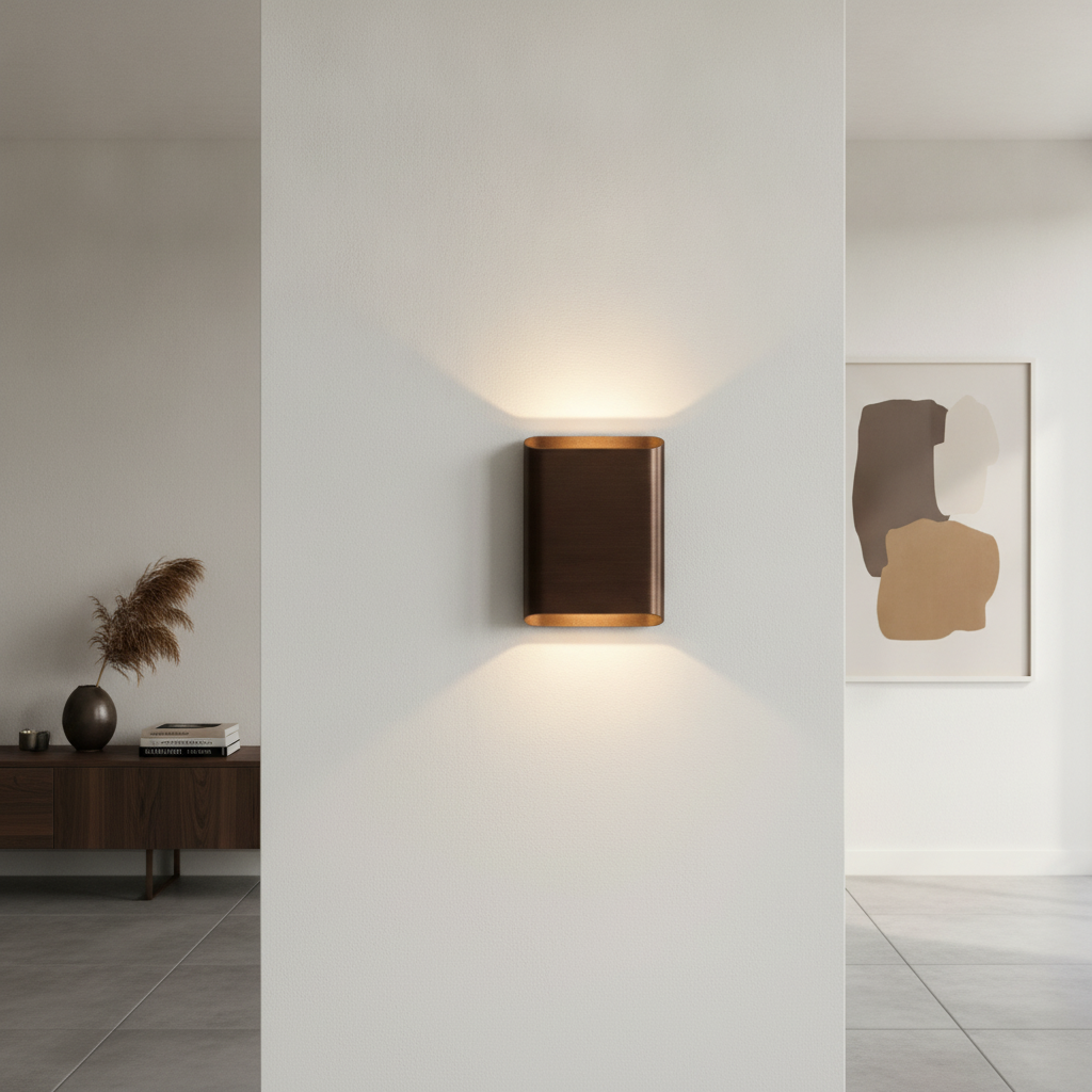 Wandlamp Diaz L Brons geborsteld