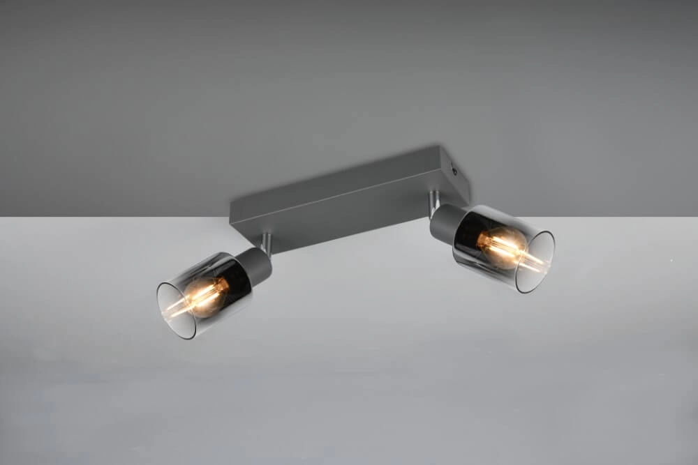 2-lichts plafondlamp Cadiz zwart