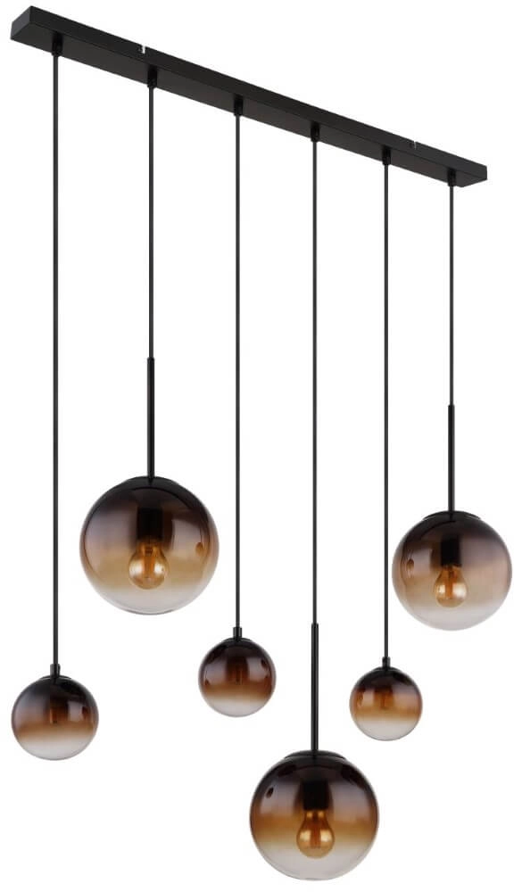 Zwarte hanglamp Hallie met uniek glas Globo 9007371445929