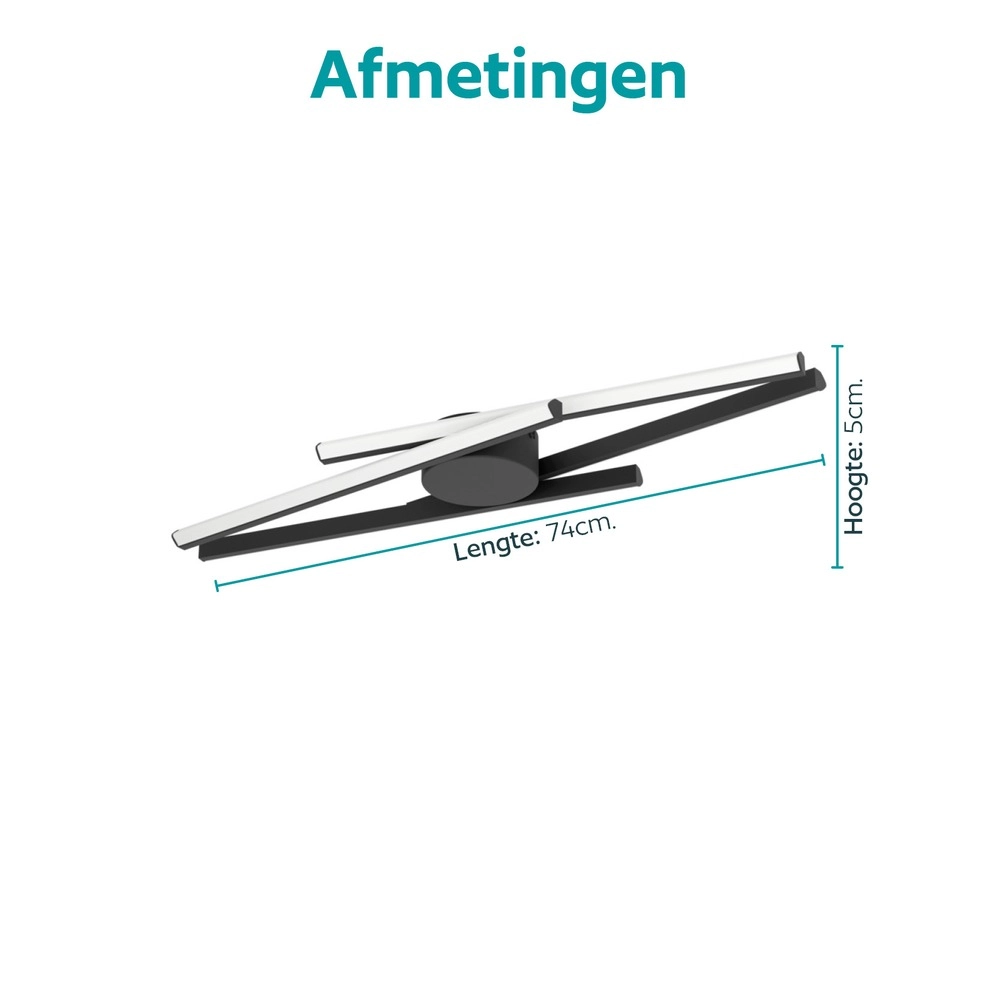 Design plafondlamp Pradilla zwart Eglo 9008606391479