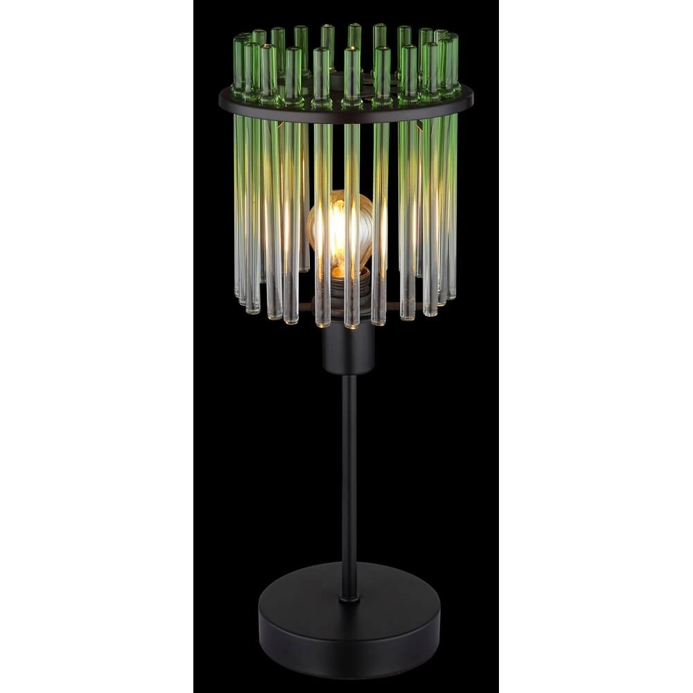 Zwarte tafellamp Gorley met groen glas Ø 15cm Globo 9007371465972