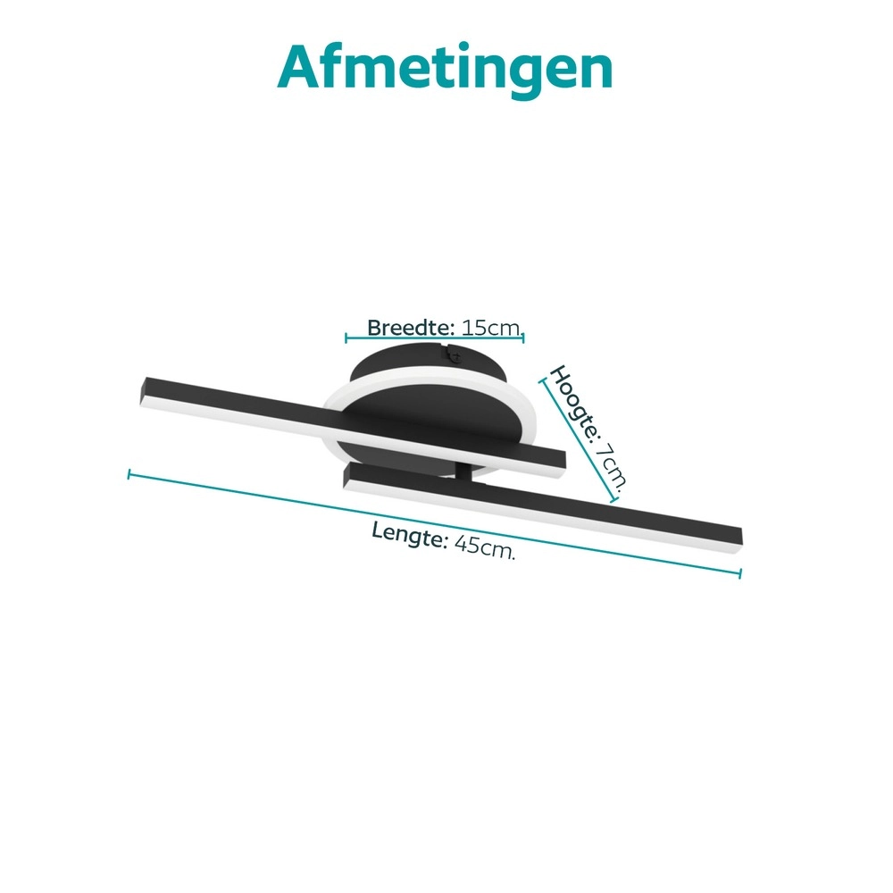 Moderne plafondlamp Nogaredo zwart 45cm Eglo 9008606391554