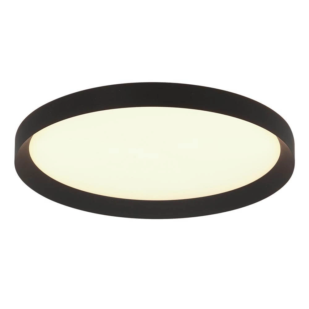 Strakke plafondlamp Flady zwart Ø 50cm