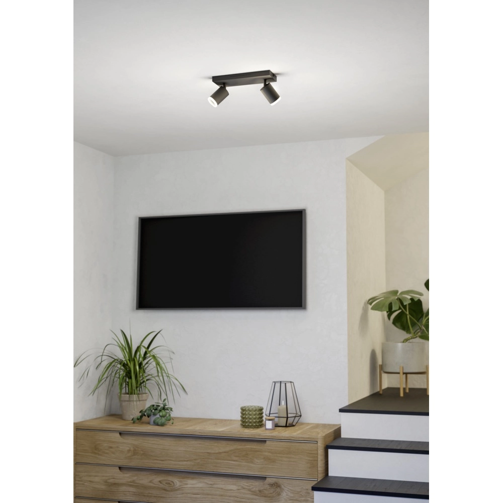 Smart opbouwspot Melitello-Z zwart 2-lichts Eglo 9008606358120