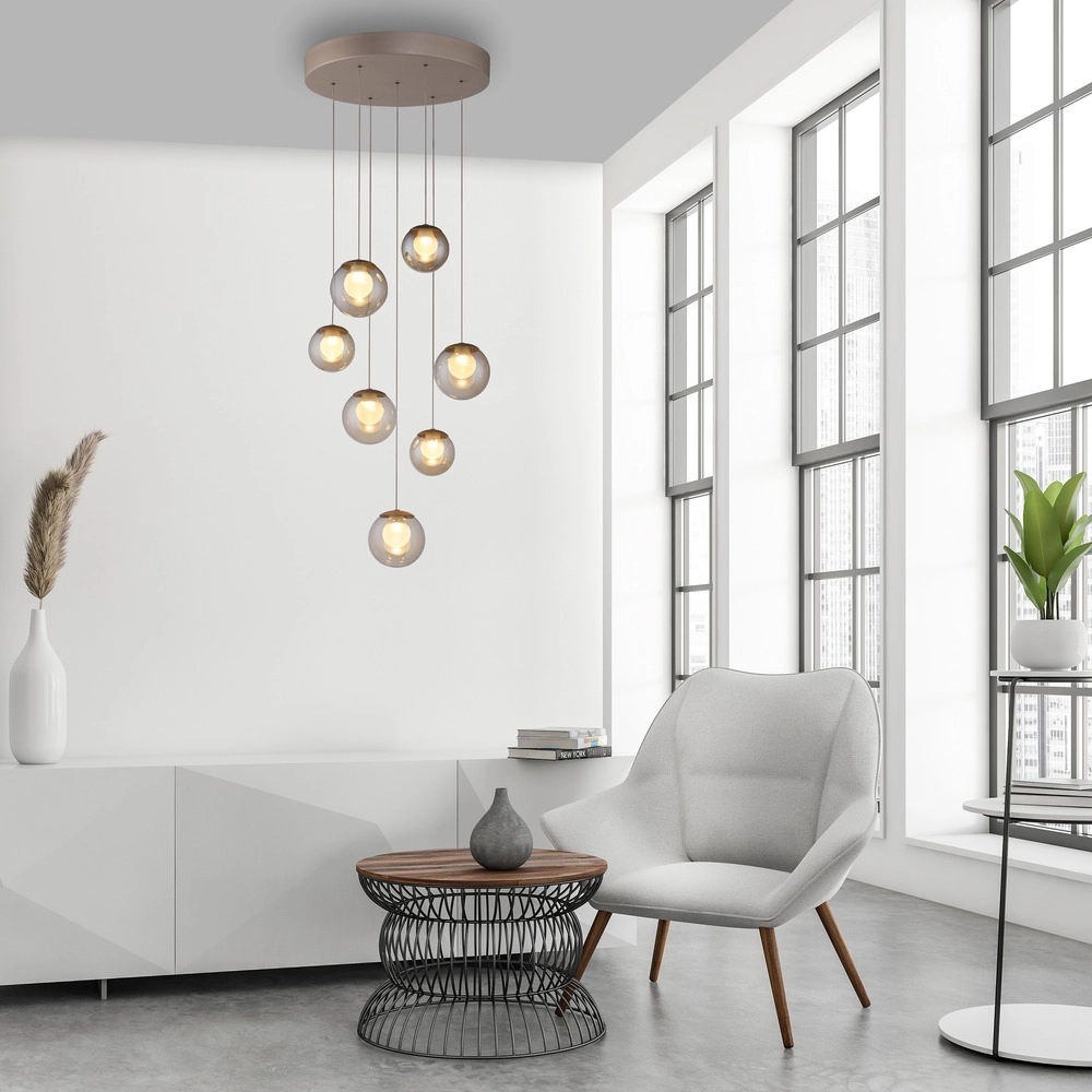 7-lichts hanglamp Pure Popup bronce Paul Neuhaus 4012248396681