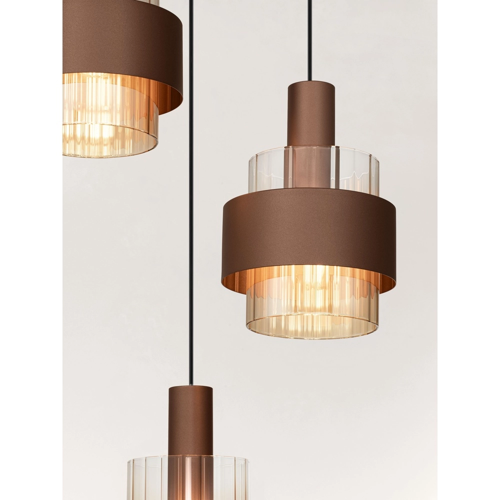Moderne hanglamp Serena 3-lichts koffie bruin Lyora 5212063501140