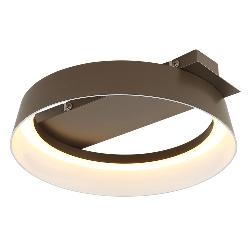 Strakke plafondlamp Syrakus koffie bruin