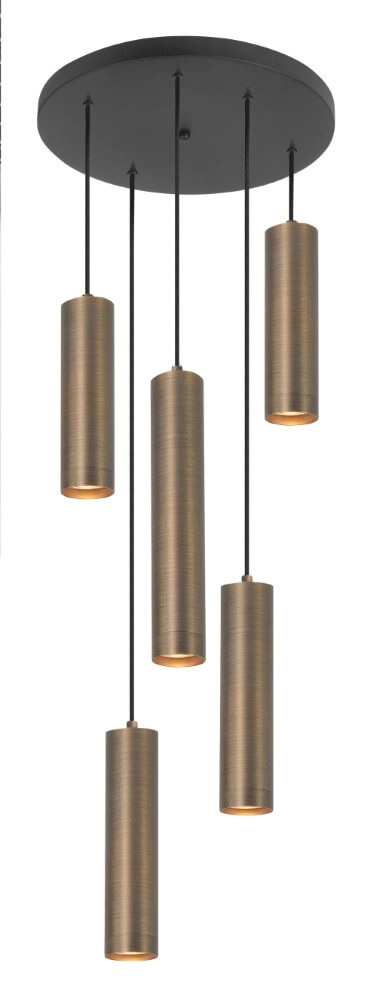 Ronde pendel hanglamp Perugia brons - 5x GU10