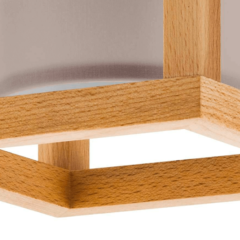 Houten plafondlamp Granados met grijze kap Stars of Light 9008606240180
