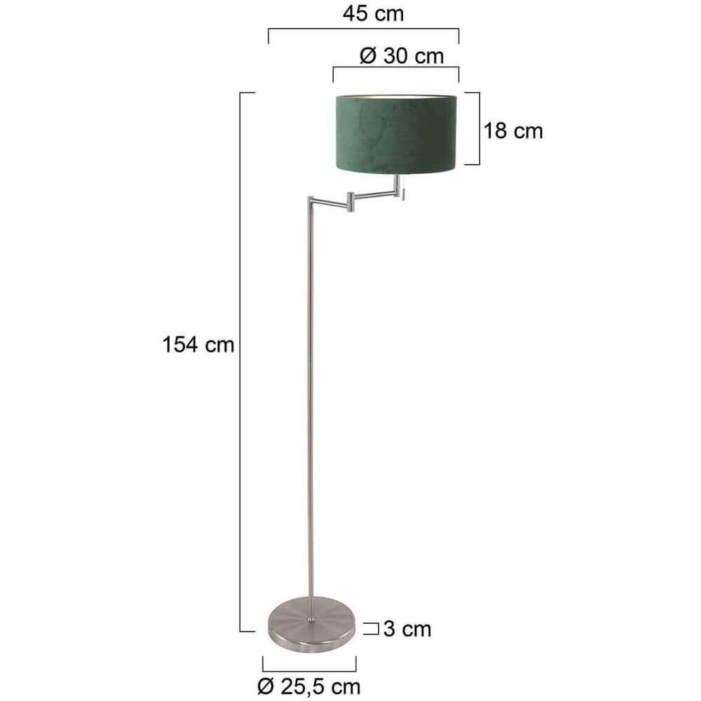 Vloerlamp Bella metaal met groene kap Steinhauer 8712746174540