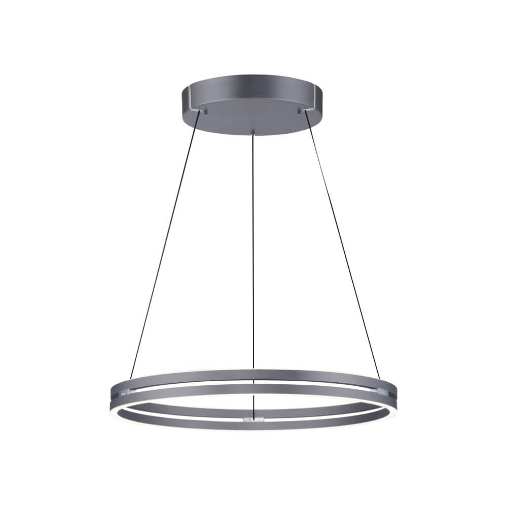 Strakke hanglamp Pure E-Loop grijs Ø 70cm