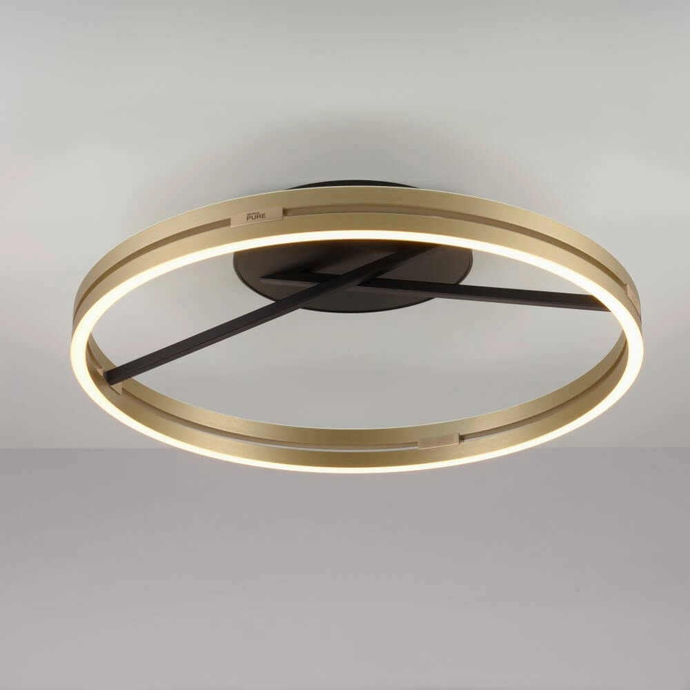 Ronde plafondlamp Pure Loop messing Paul Neuhaus 4012248385180