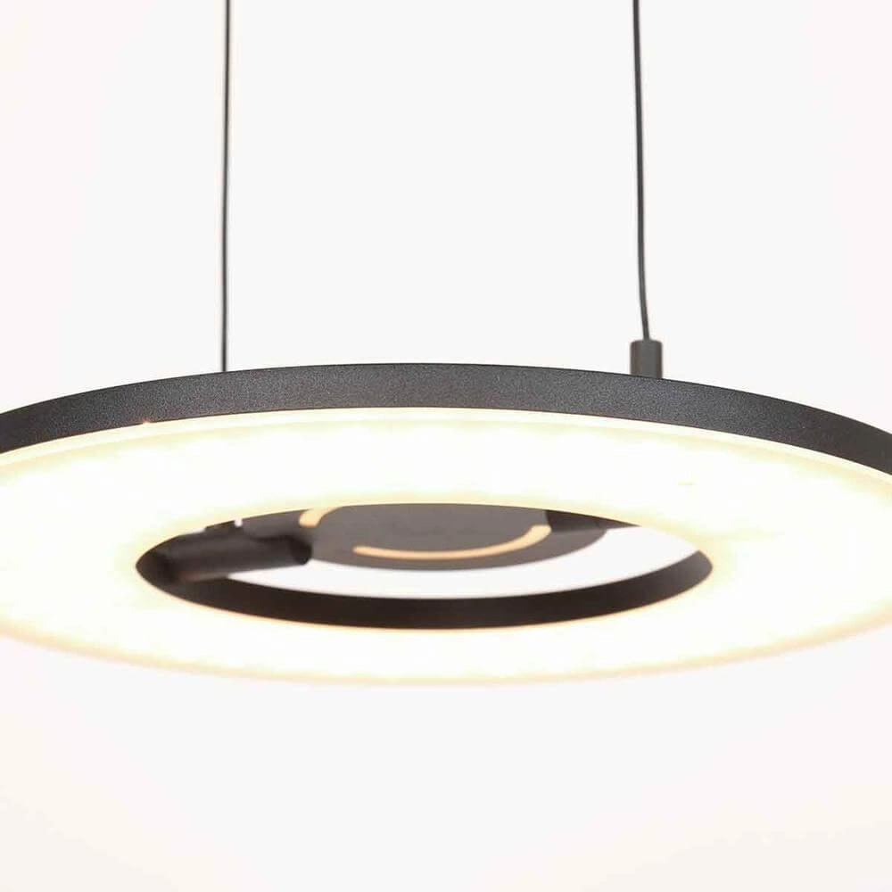 Strakke hanglamp Soleil Ø 32cm zwart Steinhauer 8712746176681