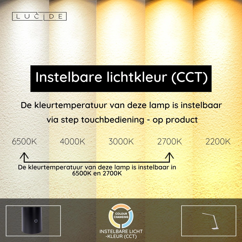 Bureaulamp Vario Led wit Lucide 5411212241825