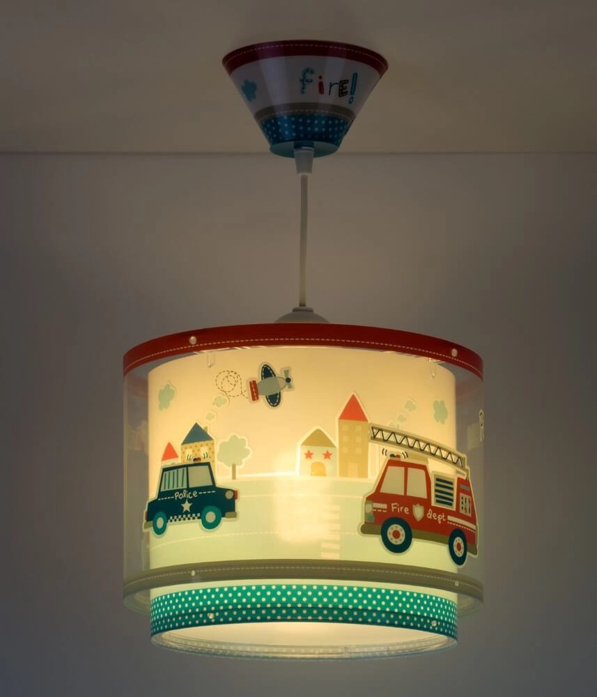 Kinderkamer hanglamp Police rood met blauw Dalber 8420406002712