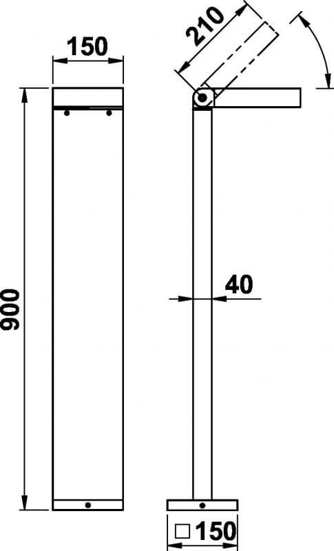 Richtbare padverlichting Parel 90cm - zwart Albert 4007235622966