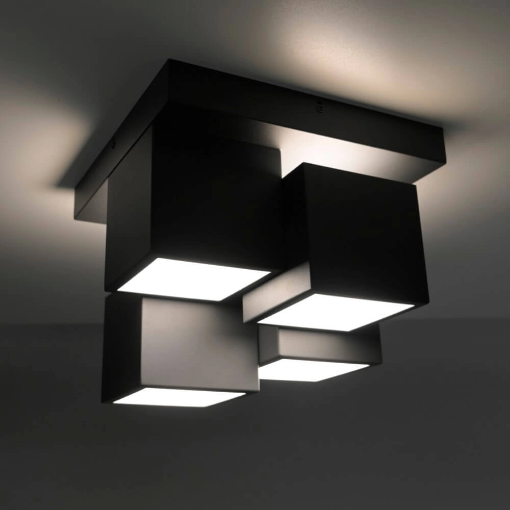 Zwarte plafondlamp Tetris zwart Just Light 4043689004538