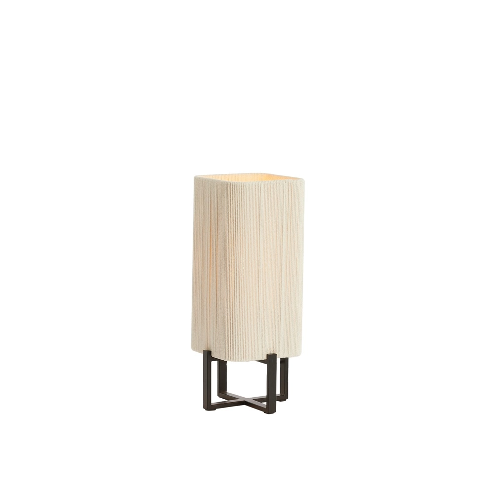 Tafellamp Wyn 39cm - crème touw met zwart Light & Living 8717807792527