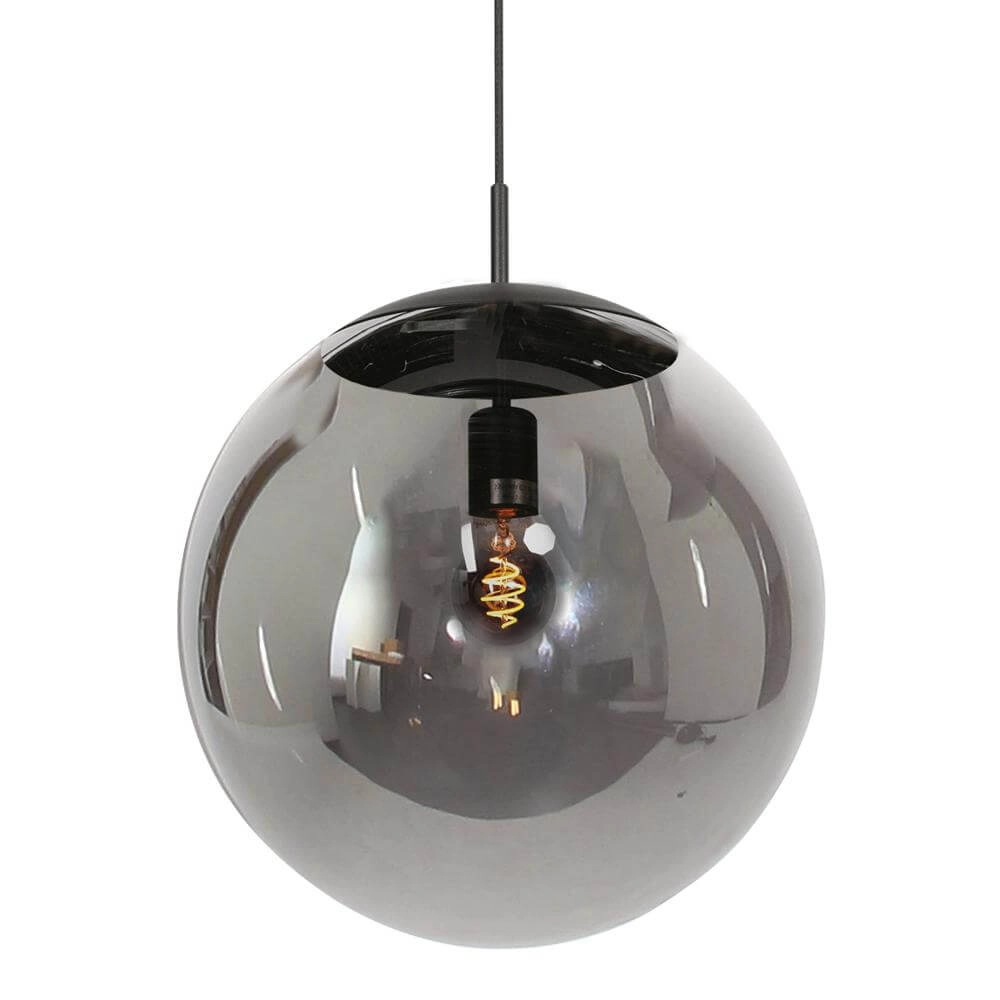 Hanglamp Bollique zwart met smoke glas Steinhauer 8712746177558
