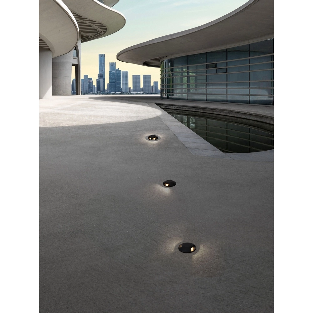 Platte opbouw grondspot Grado zwart - 6W Lyora 5212017497895