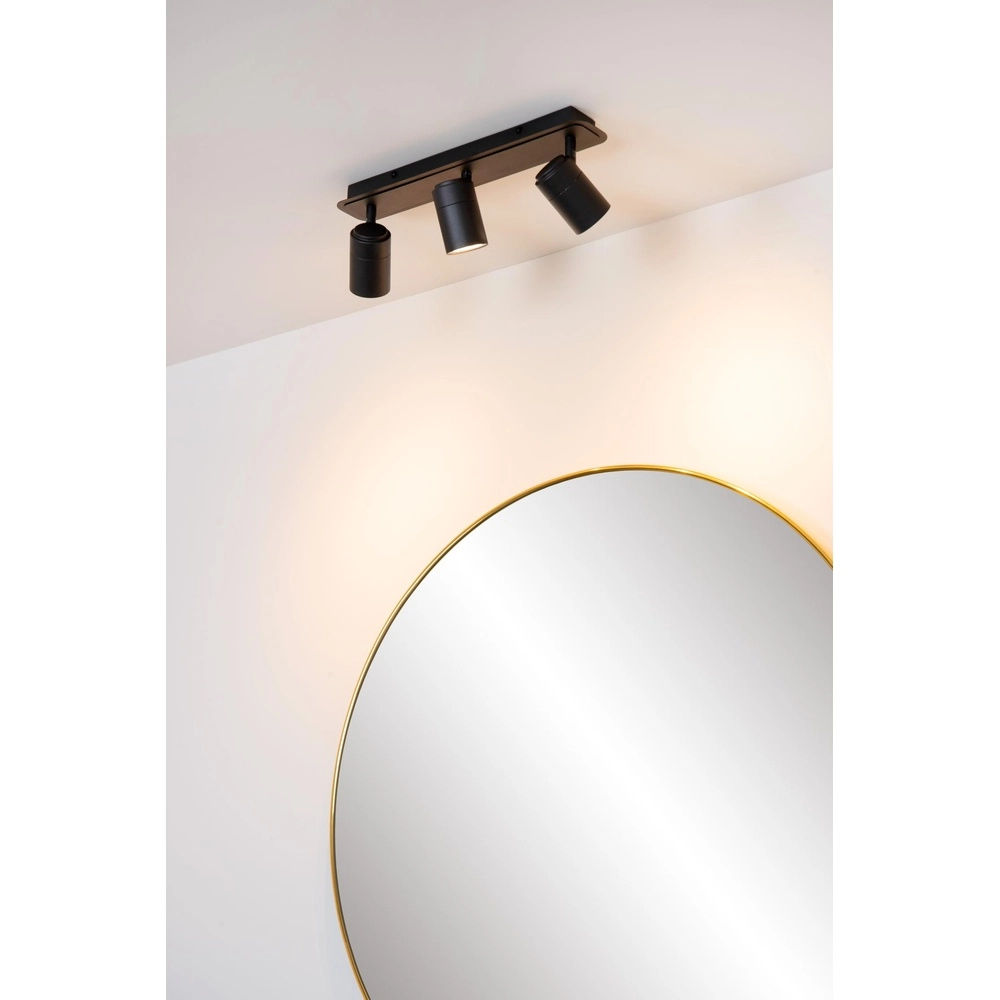 Plafondspot Lennert 3-lichts zwart Lucide 5411212262691
