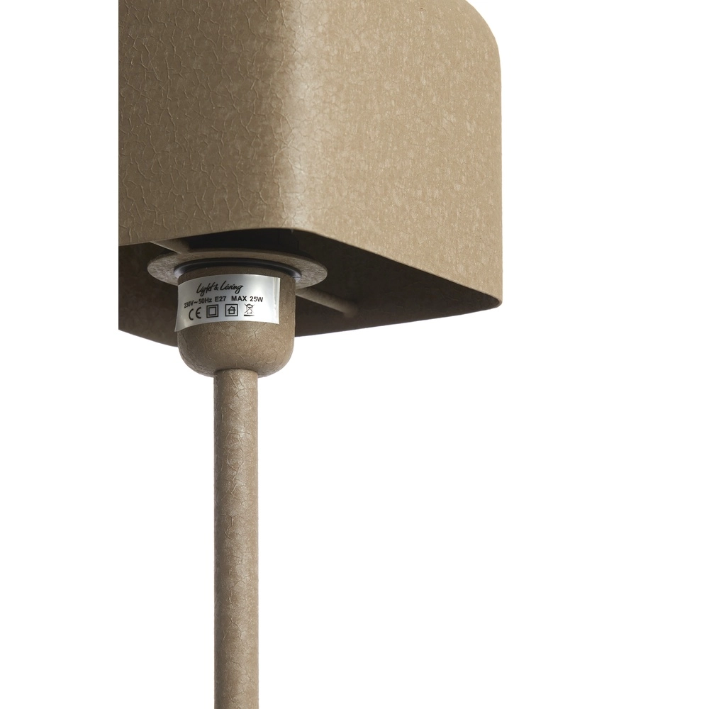 Nachtkastlamp Elenie 15x15cm - mat donker bruin Light & Living 8717807818807
