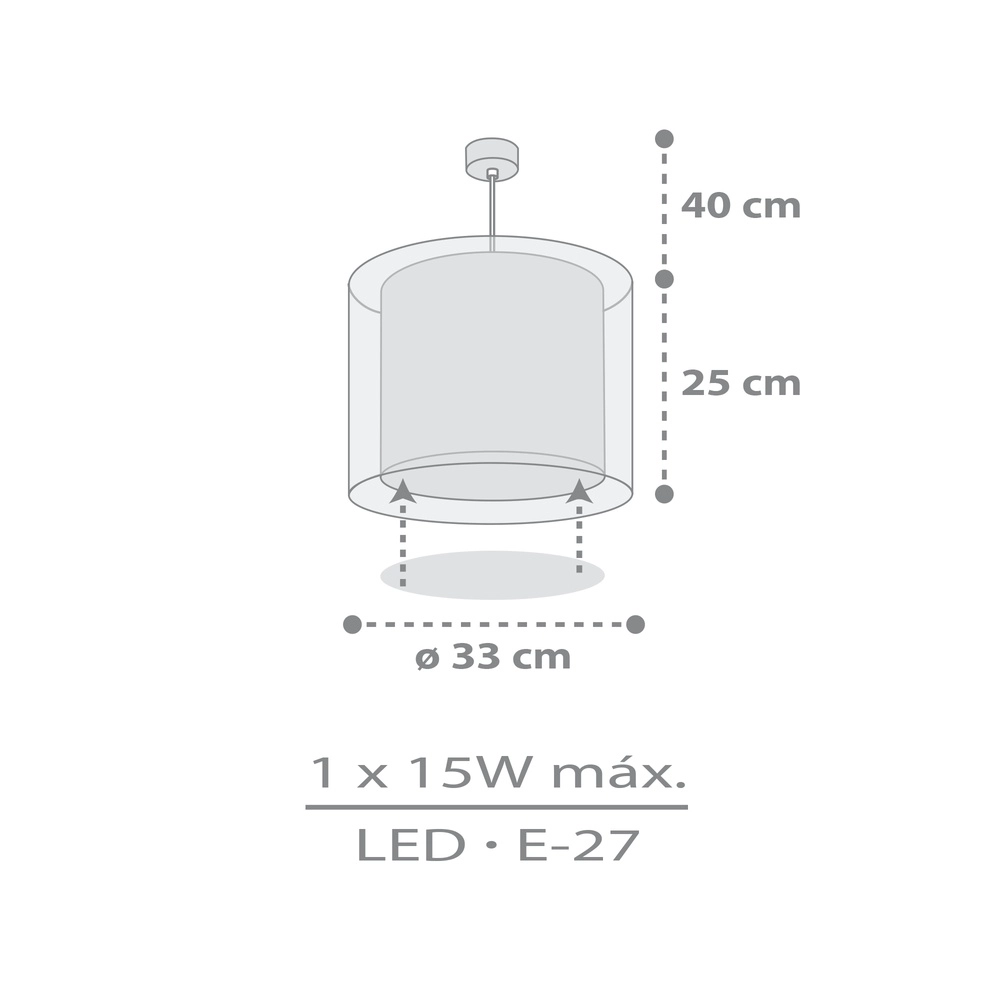 Kinder hanglamp Kawaii Friends grijs glow in the dark Dalber 8420406002682