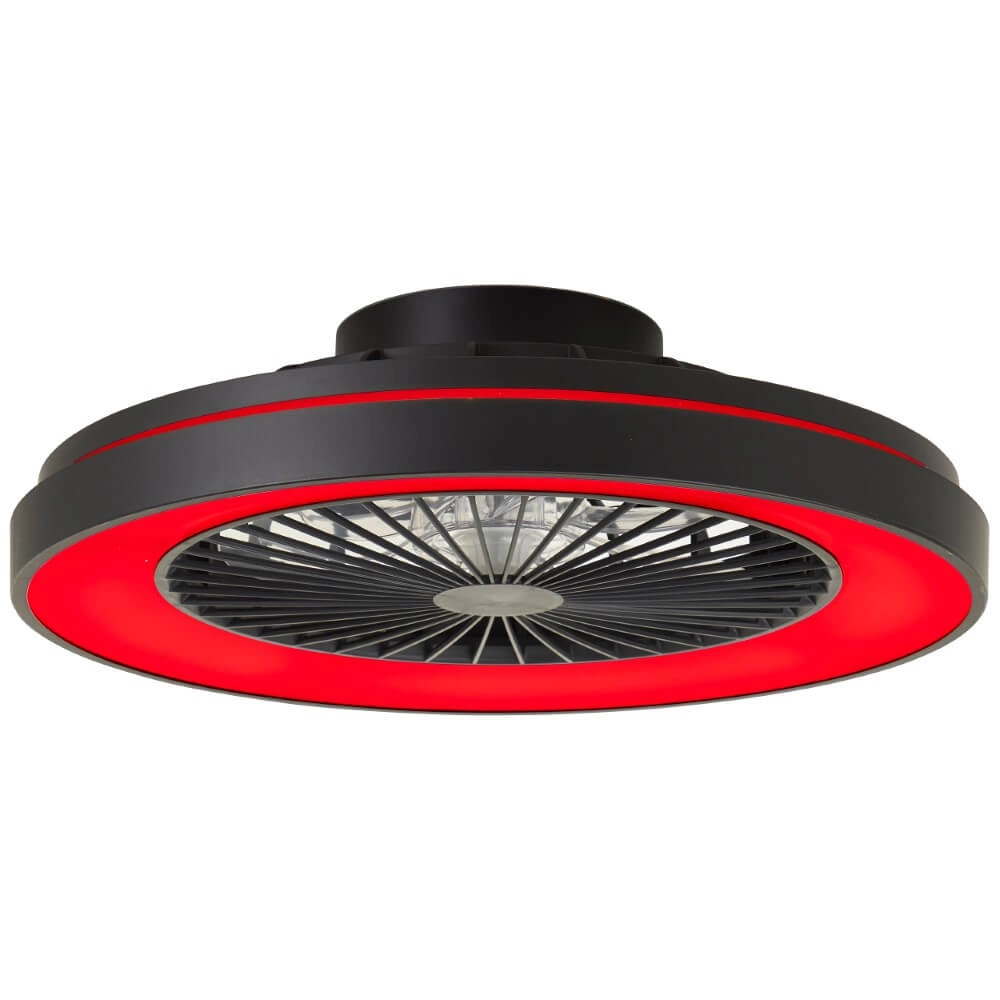 Zwarte plafondventilator Mazzaro met RGB lamp - 48cm Brilliant 4004353428449