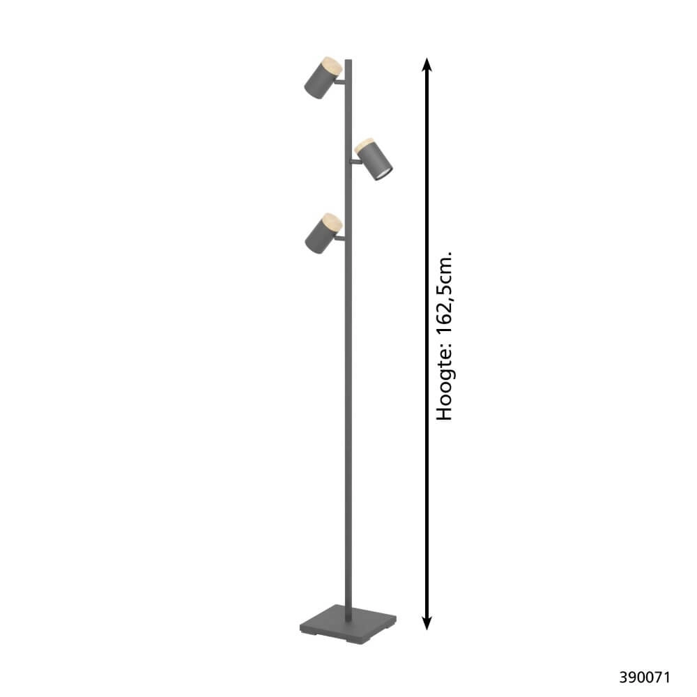 Zwarte leeslamp Cartagena 3-lichts Stars of Light 9008606221318