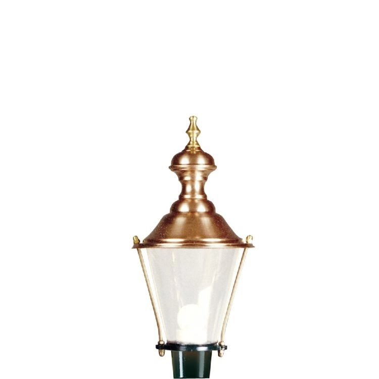 Nostalgische lantaarnlamp  zwart met kap koper