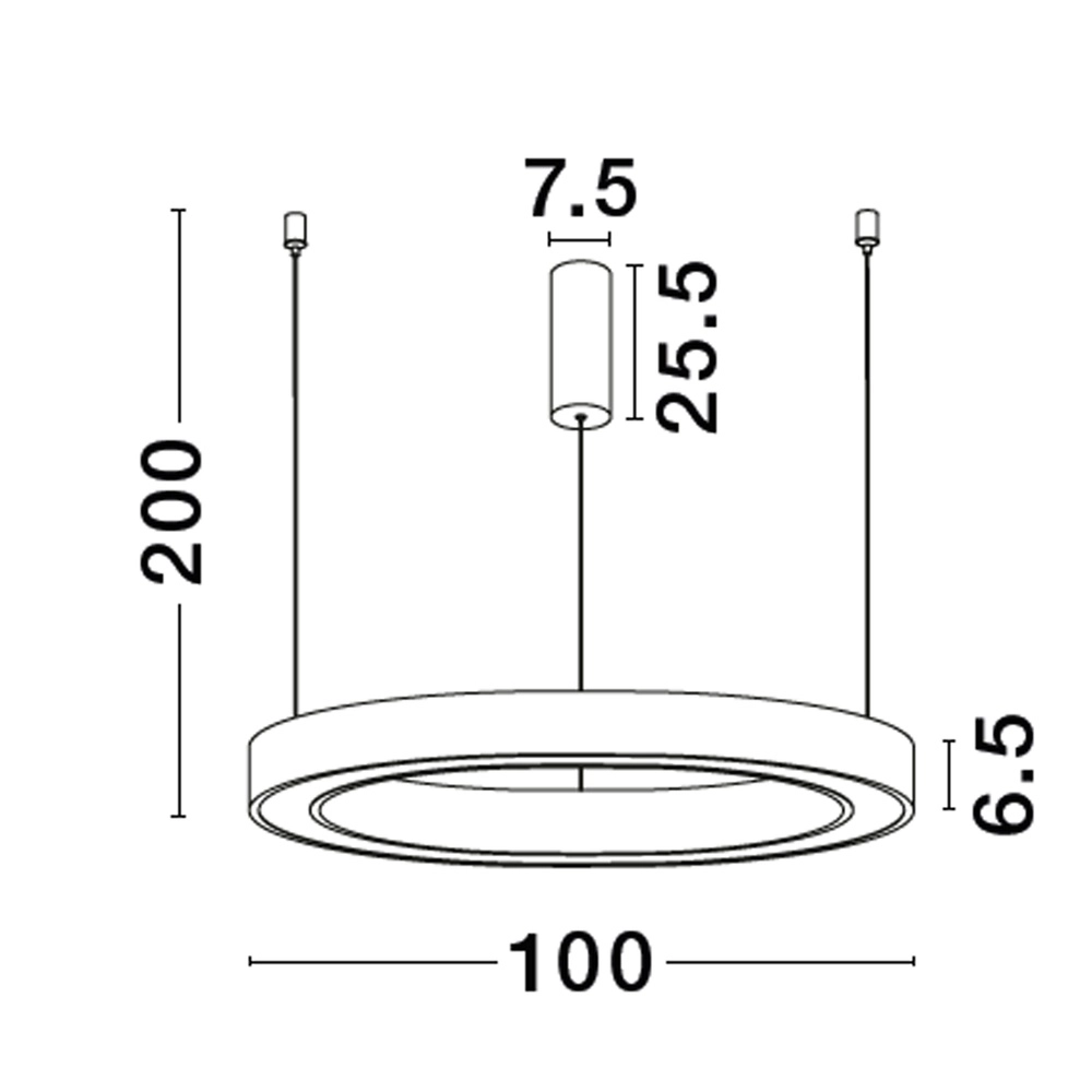 Design hanglamp Sting zwart Ø 100cm Lyora 5212017437440
