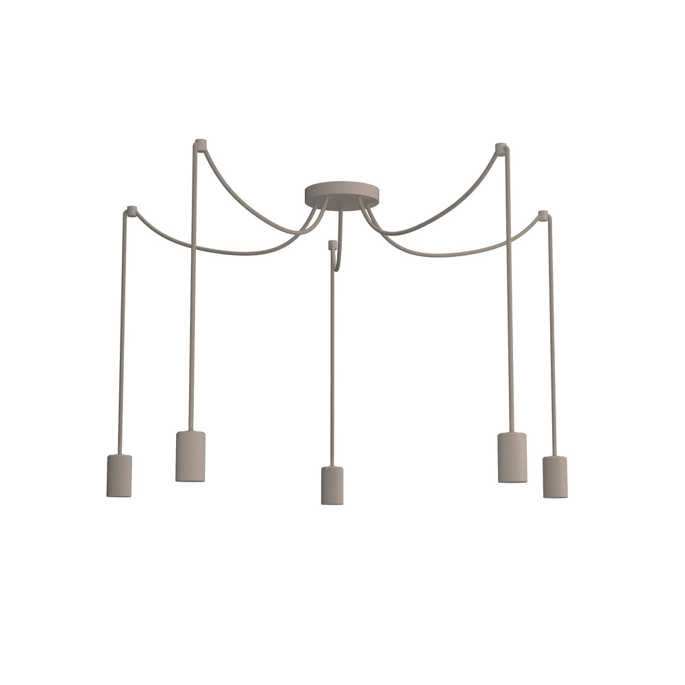 Hanglamp Spyder 5-lichts zand bruin