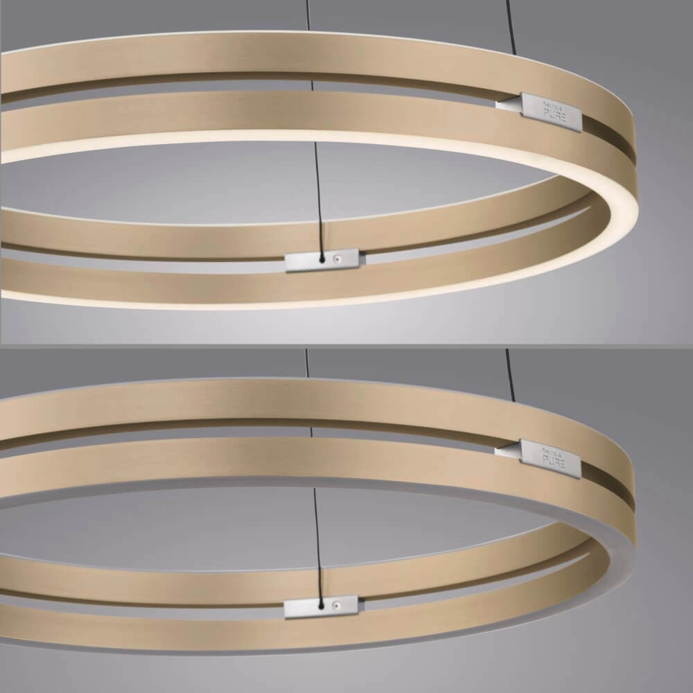 Strakke hanglamp Pure E-Loop messing Paul Neuhaus 4012248372265