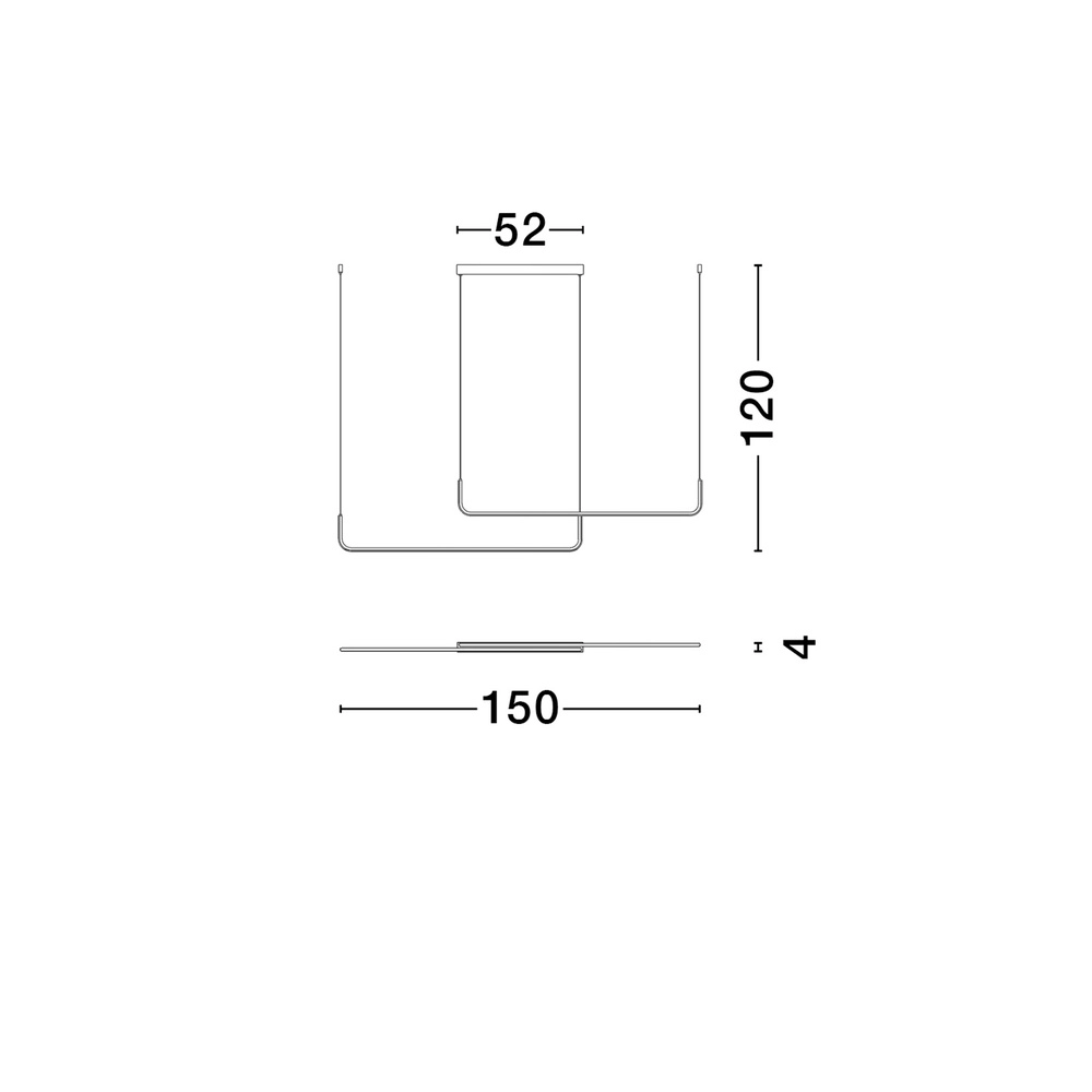 Strakke hanglamp Strita goud dubbel 3000K Lyora 5212017448408