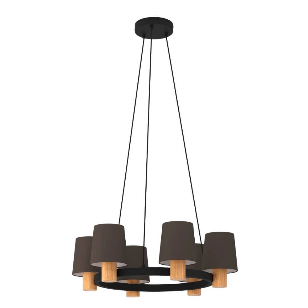 Hanglamp Edale Ø 70cm - met bruine kapjes