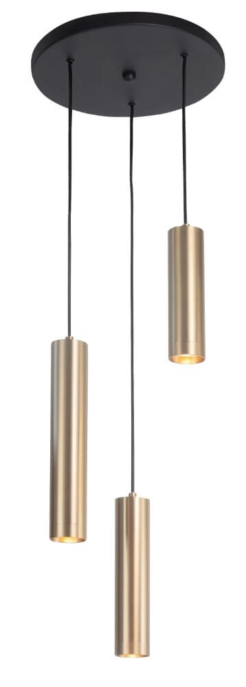 Ronde pendel hanglamp Perugia mat goud - 3x GU10